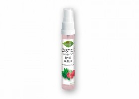 Čistící hygienický sprej na ruce antibakteriální MALINA + MÁTA 27 ml