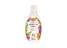 Ochranné opalovací mléko Panthenol + Karoten SPF 15, 150 ml