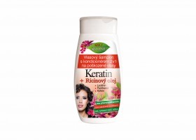 Vlasový šampon s kondicionérem 2v1 na poškozené vlasy KERATIN + RICIN 260 ml